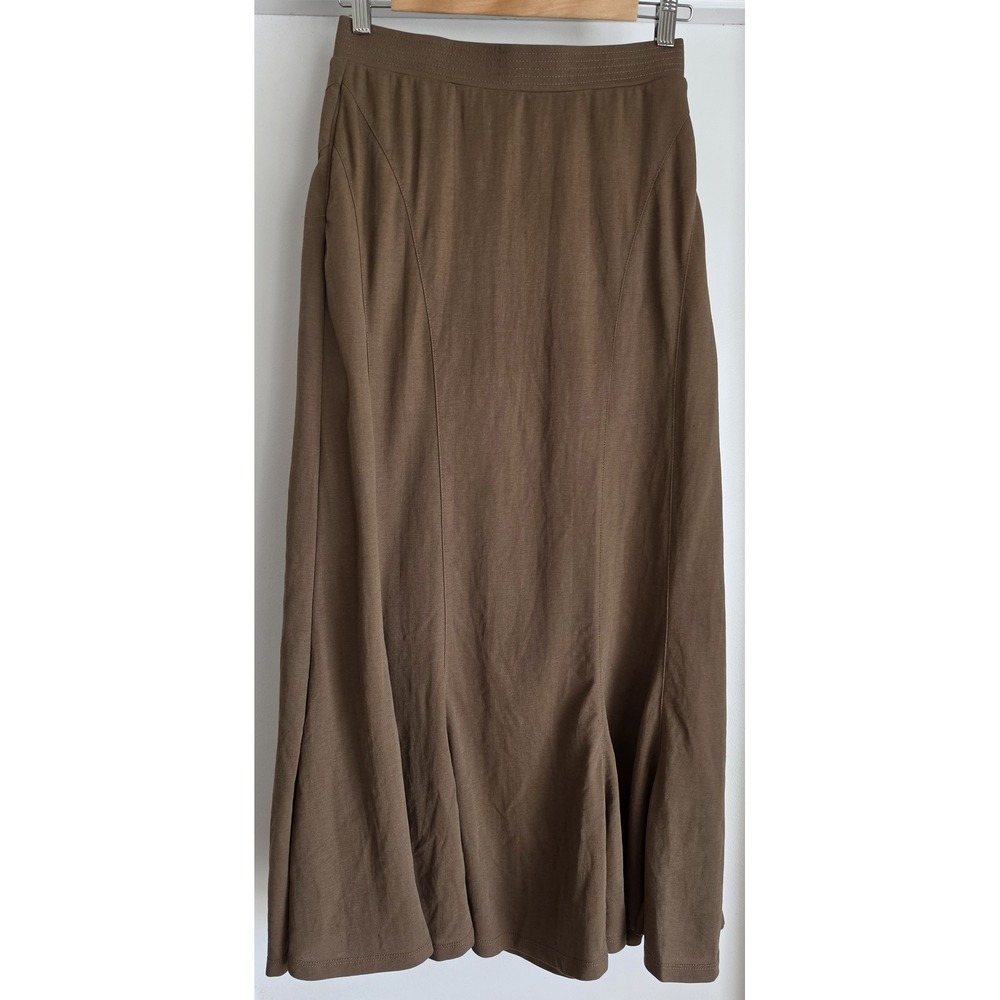 OGL Brown Maxi Skirt Size S Casual Solid Minimalist Long Wrap Midi